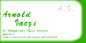 arnold vaczi business card